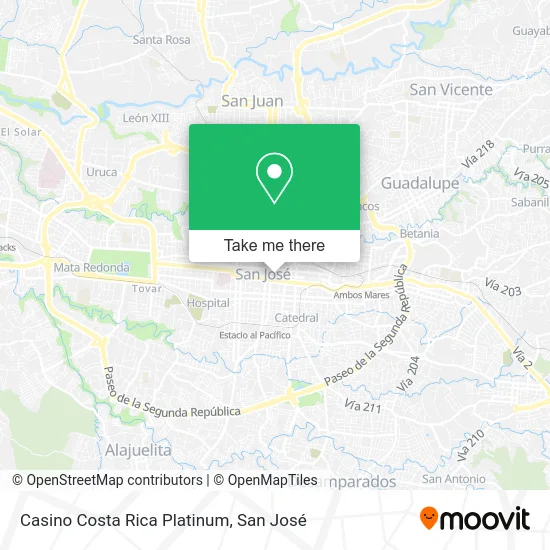 Mapa de Casino Costa Rica Platinum