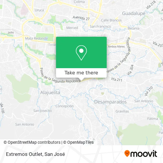Extremos Outlet map