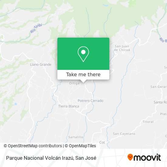 Mapa de Parque Nacional Volcán Irazú