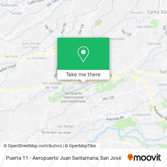Puerta 11 - Aeropuerto Juan Santamaria map