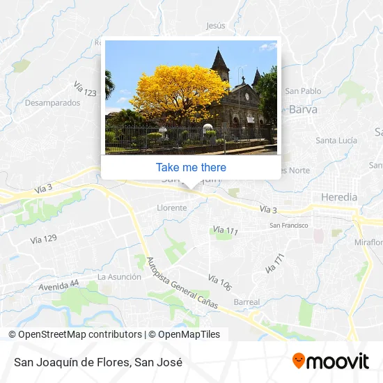 San Joaquín de Flores map