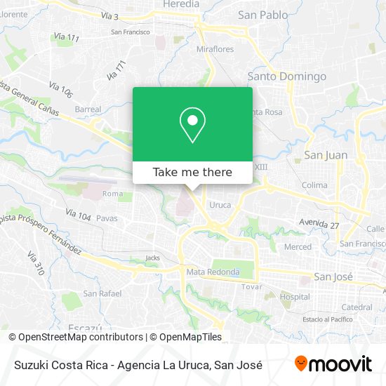 Suzuki Costa Rica - Agencia La Uruca map