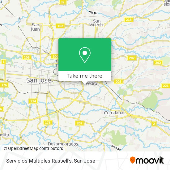 Servicios Multiples Russell's map