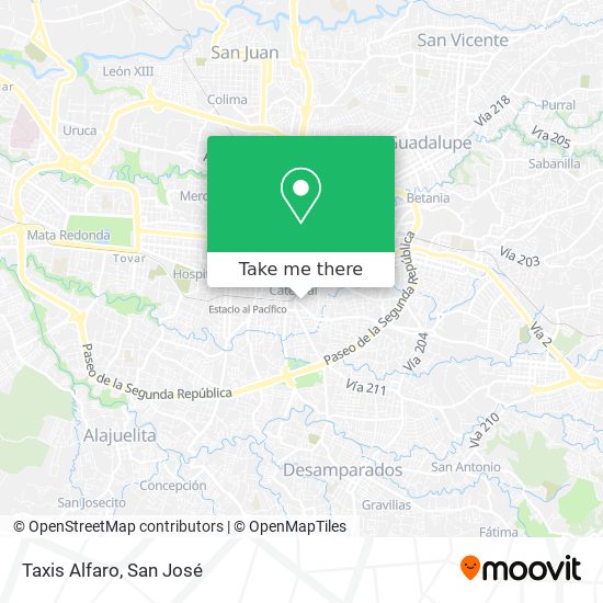 Mapa de Taxis Alfaro