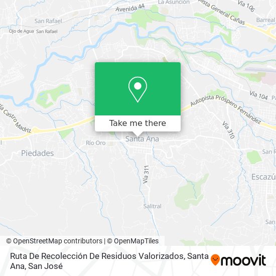 Ruta De Recolección De Residuos Valorizados, Santa Ana map