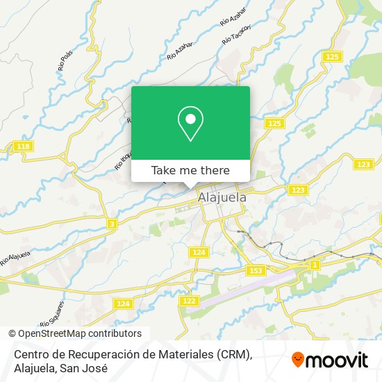 Centro de Recuperación de Materiales (CRM), Alajuela map