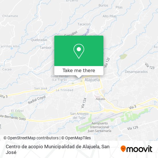 Centro de acopio Municipalidad de Alajuela map