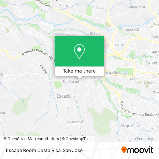 Escape Room Costa Rica map