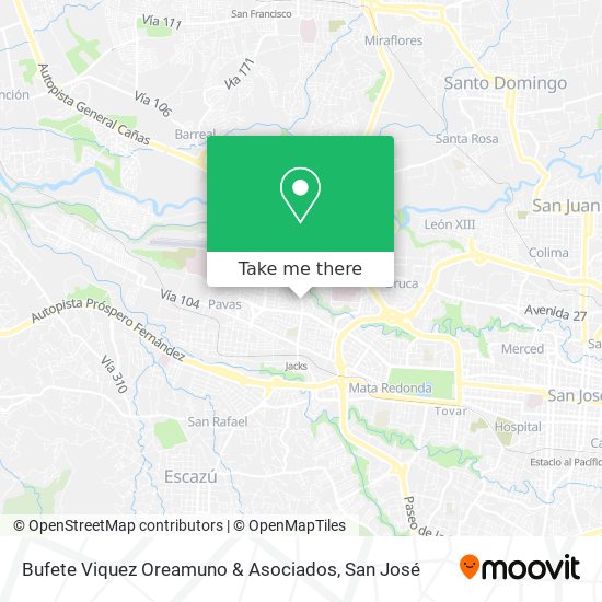 Bufete Viquez Oreamuno & Asociados map