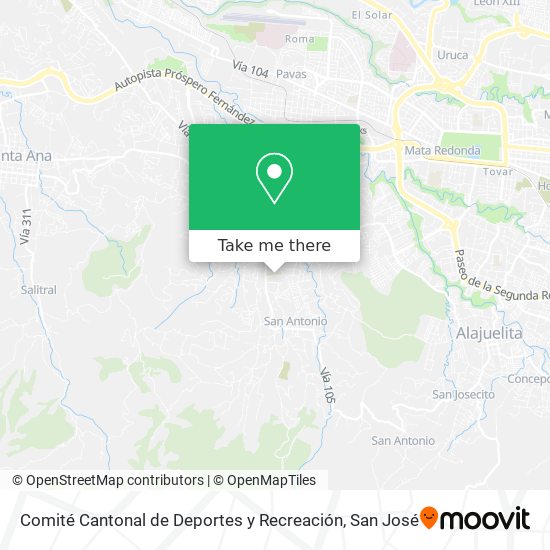 Comité Cantonal de Deportes y Recreación map