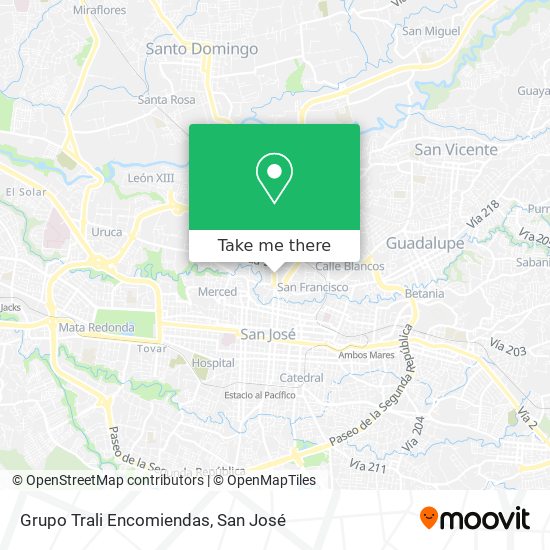 Grupo Trali Encomiendas map