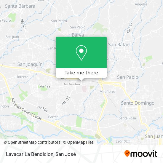 Lavacar La Bendicion map