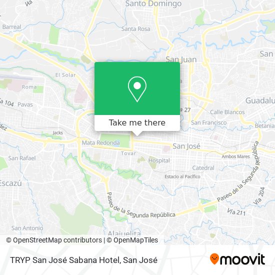 TRYP San José Sabana Hotel map