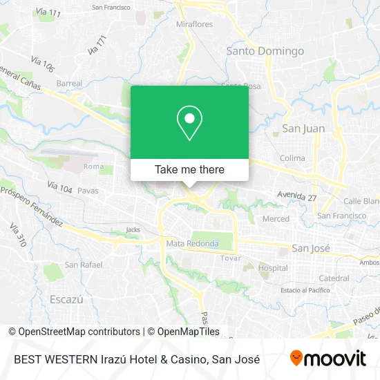 Mapa de BEST WESTERN Irazú Hotel & Casino