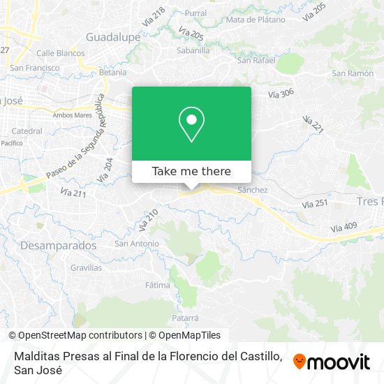 Malditas Presas al Final de la Florencio del Castillo map