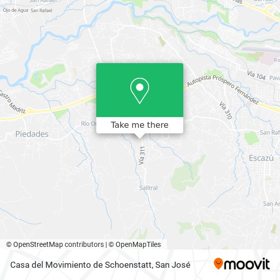 Mapa de Casa del Movimiento de Schoenstatt