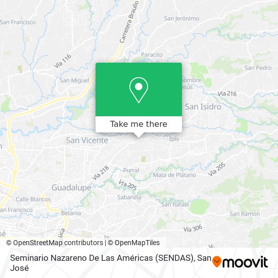 Seminario Nazareno De Las Américas (SENDAS) map