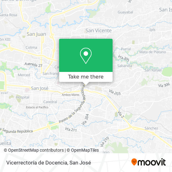 Vicerrectoría de Docencia map
