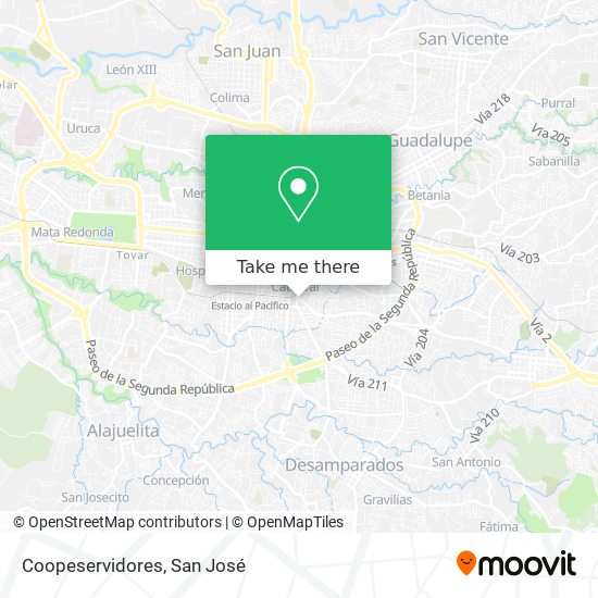 Coopeservidores map