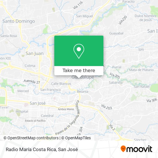 Radio María Costa Rica map