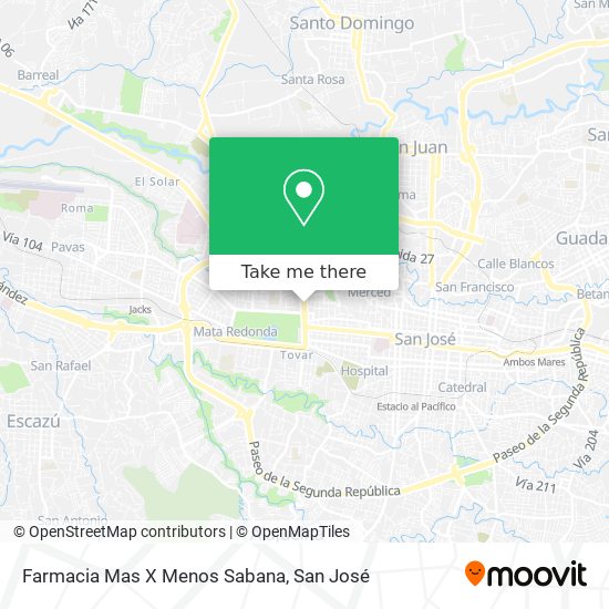 Farmacia Mas X Menos Sabana map