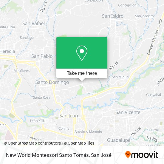 New World Montessori Santo Tomás map