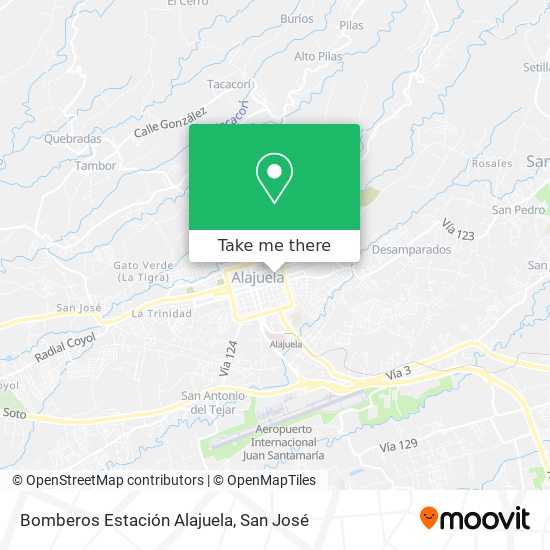 Bomberos Estación Alajuela map