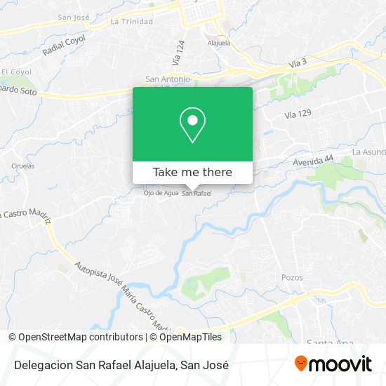 Mapa de Delegacion San Rafael Alajuela