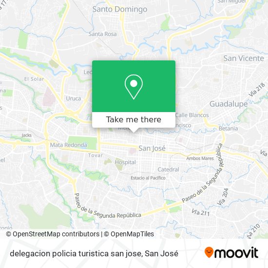 delegacion policia turistica san jose map