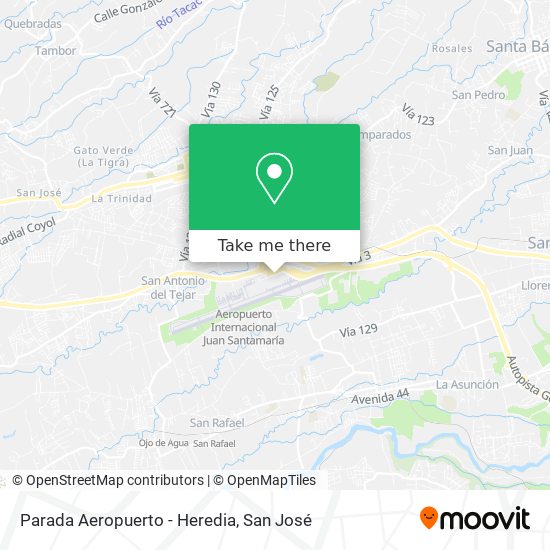 Parada Aeropuerto - Heredia map