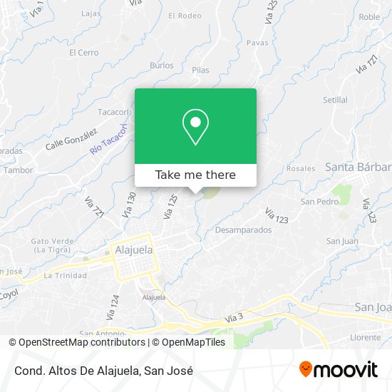 Mapa de Cond. Altos De Alajuela