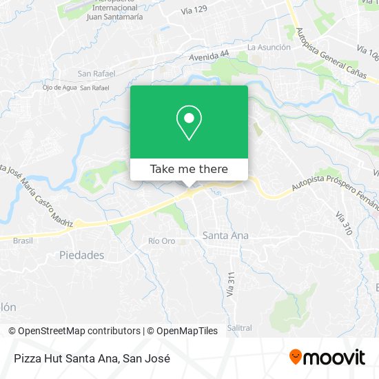 Pizza Hut Santa Ana map
