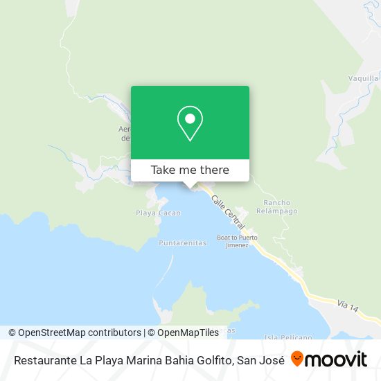 Mapa de Restaurante La Playa Marina Bahia Golfito