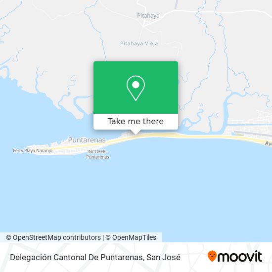 Mapa de Delegación Cantonal De Puntarenas