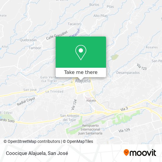 Coocique Alajuela map