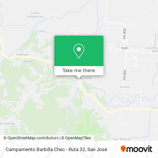 Campamento Barbilla Chec - Ruta 32 map