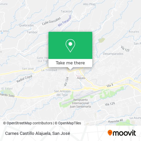 Carnes Castillo Alajuela map