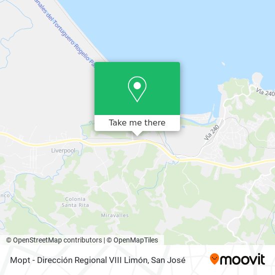 Mapa de Mopt - Dirección Regional VIII Limón