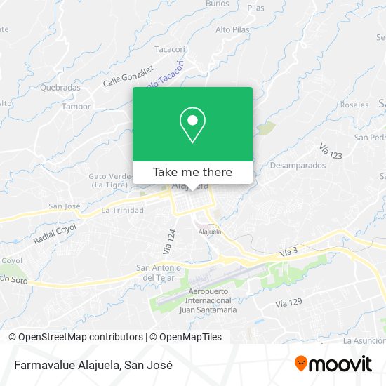 Mapa de Farmavalue Alajuela