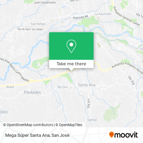 Mega Súper Santa Ana map