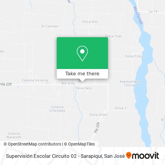 Supervisión Escolar Circuito 02 - Sarapiquí map