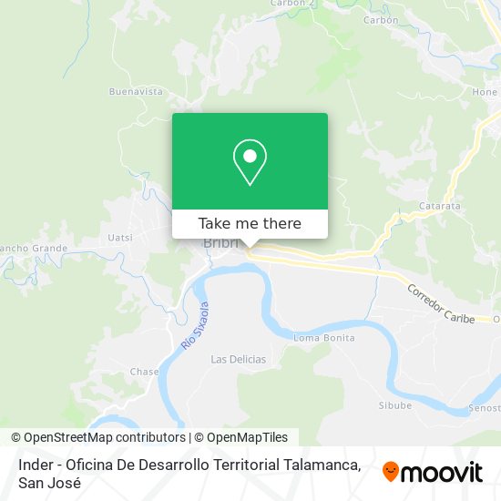 Mapa de Inder - Oficina De Desarrollo Territorial Talamanca