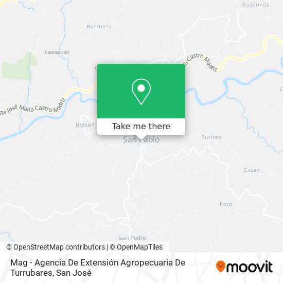 Mapa de Mag - Agencia De Extensión Agropecuaria De Turrubares
