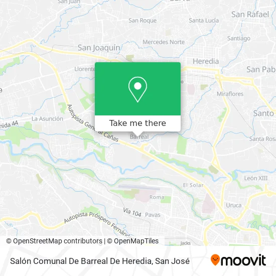 Mapa de Salón Comunal De Barreal De Heredia