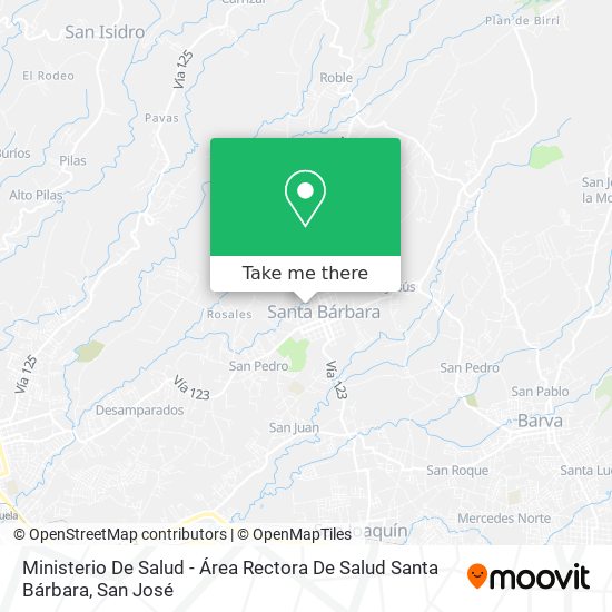 Ministerio De Salud - Área Rectora De Salud Santa Bárbara map