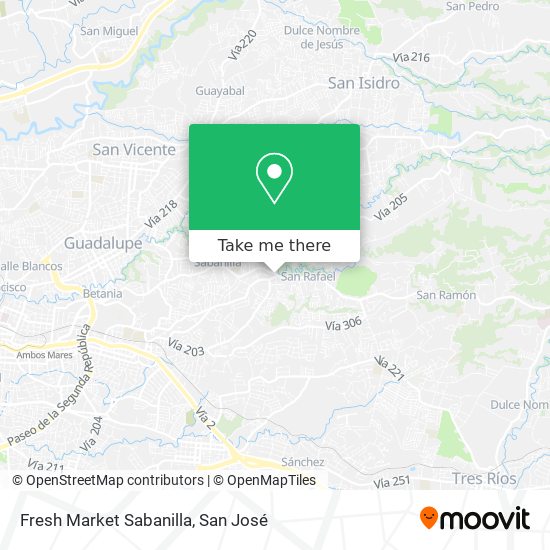 Fresh Market Sabanilla map