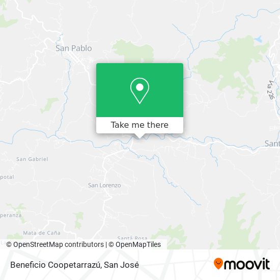 Beneficio Coopetarrazú map