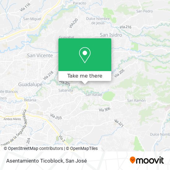 Asentamiento Ticoblock map