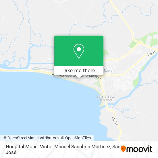 Mapa de Hospital Mons. Víctor Manuel Sanabria Martínez