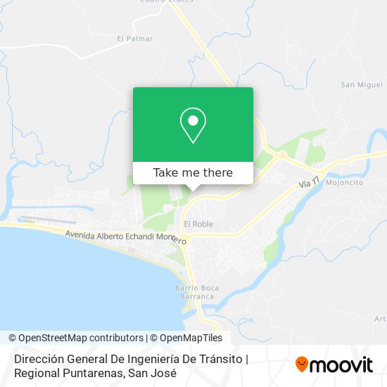 Dirección General De Ingeniería De Tránsito | Regional Puntarenas map